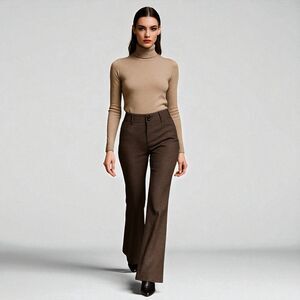 🆕 Mariagrazia Panizzi Plaid Wide Leg Flare Pants Made in Italy